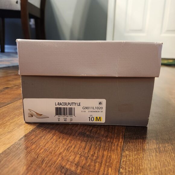 NEW Franco Sarto Sandals Womens 10M Racer Heeled Pointed Toe Slingback Cream - Picture 4 of 13